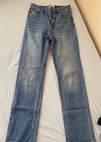 Soluk Efektli Orta Mavi Kadın Denim Pantolon