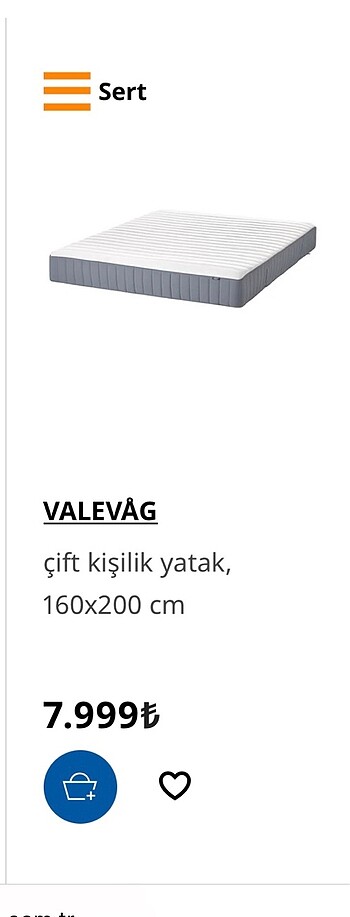  Beden beyaz Renk İkea cift kisilik yatak 160/200