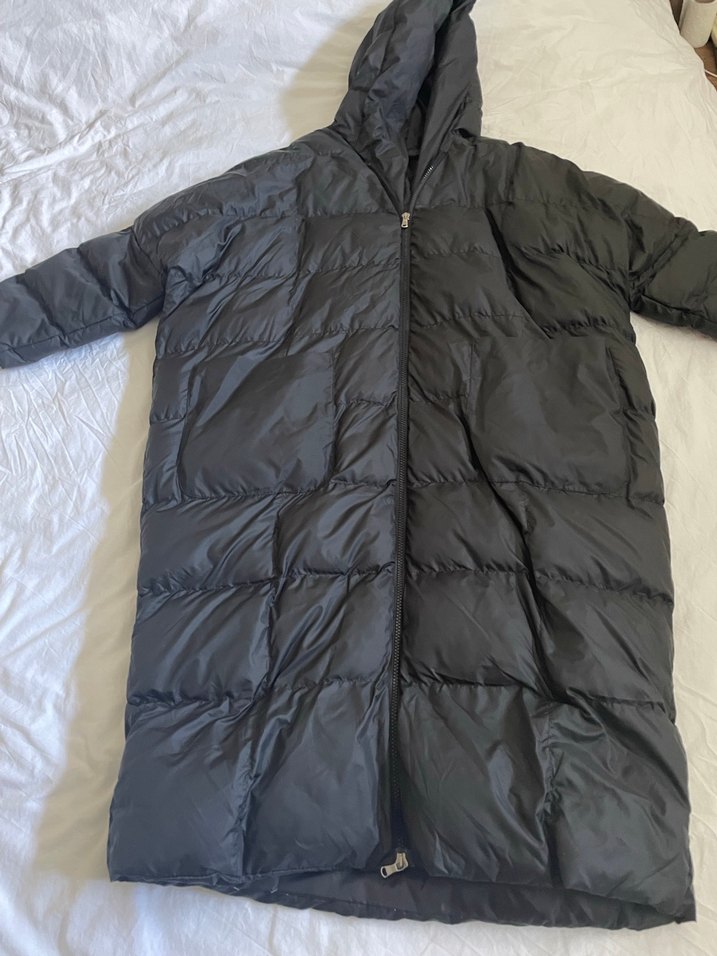 Kadın Siyah Uzun Kışlık Mont Kapüşonlu - Görsel 3