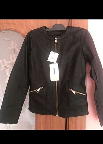 LC Waikiki Siyah Çocuk Deri Ceket