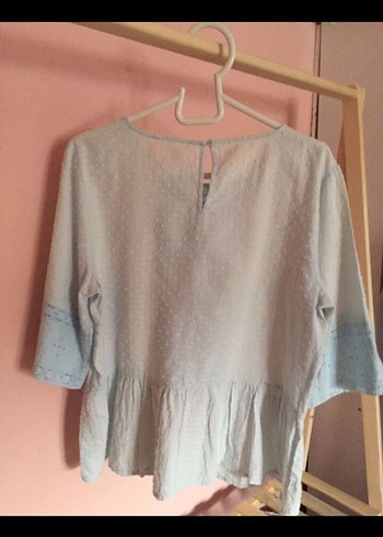 xl Beden Bej Keten Bohem Uzun Kollu Bluz