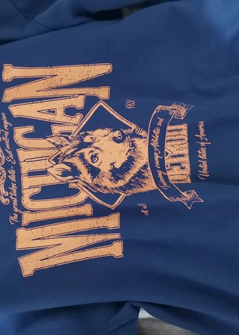 Mavi Baskılı Kadın Sweatshirt