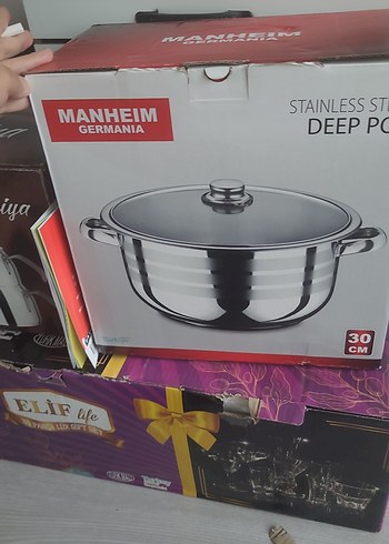 Manheim Germania 30 cm Derin Paslanmaz Çelik Tencere