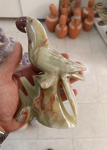 Onix Dogaltas El yapımı Papagan Figuru