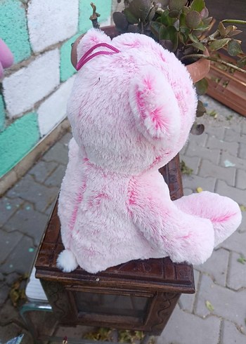Beden Renk Pembe Peluş Ayıcık Kostümlü Bebek