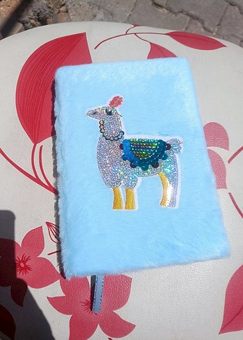 Mavi Peluş Kapaklı Renkli Günlük