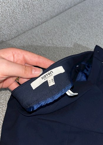 Koton Kadın Lacivert Kumaş Pantolon Regular Fit