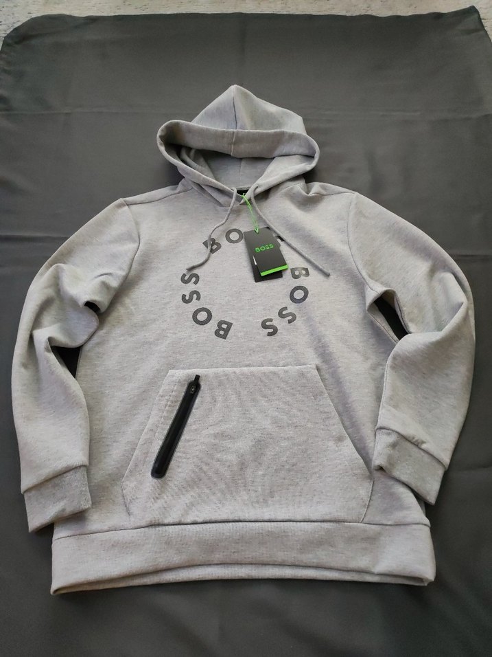 Hugo Boss Gri Kapüşonlu Sweatshirt orjinal - Görsel 5