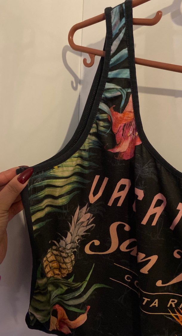 Çiçek Desenli Siyah Kadın Mayo Velcro - Görsel 2