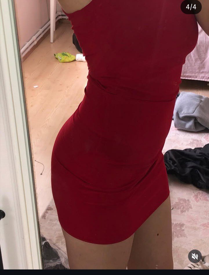 Kırmızı Askılı mini elbise - Görsel 3