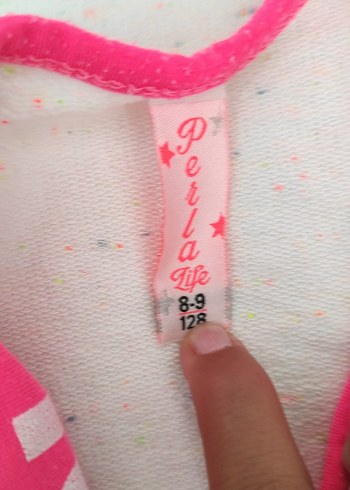 9 Yaş Beden Kız Çocuk Pembe Pamuklu Düğmeli Tişört