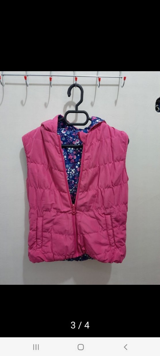 Kız Çocuk Çiçek Desenli Renkli Yelek - Görsel 3