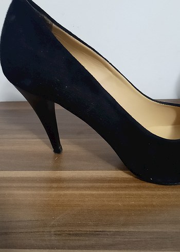 40 Beden Siyah Süet Stiletto Kadın Ayakkabı