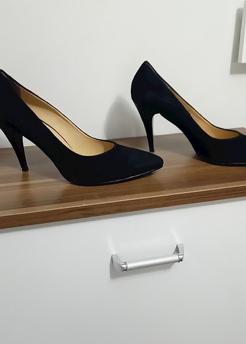 Polo Garage Siyah Süet Stiletto Kadın Ayakkabı