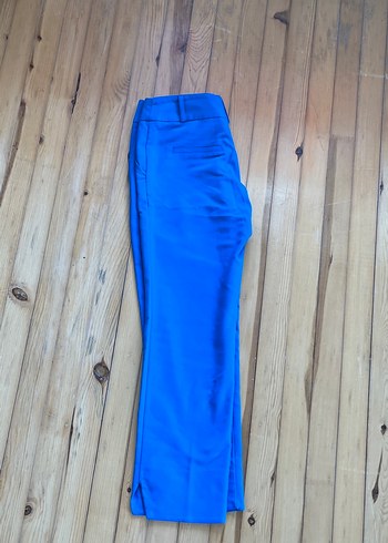 xl Beden Kadın Mavi Kemerli Kumaş Pantolon