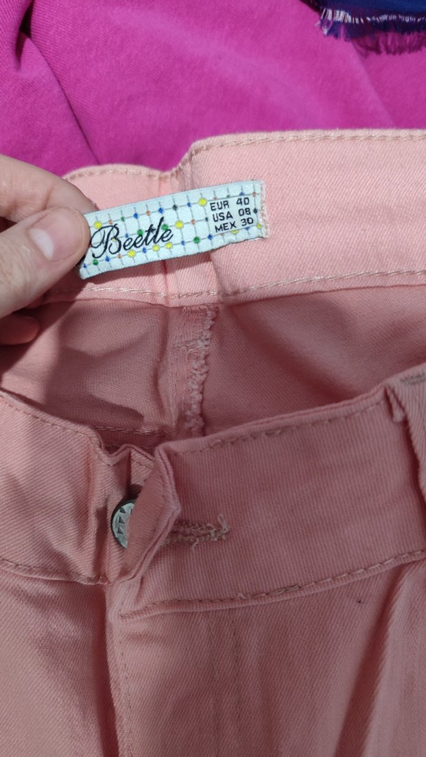 Pembe İspanyol paça pantolon - Görsel 5