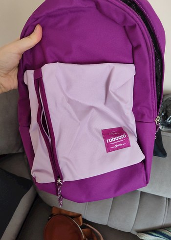 Mor Kadın Sırt Çantası Fermuarlı - Görsel 3
