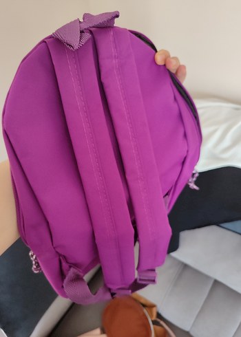 Mor Kadın Sırt Çantası Fermuarlı - Görsel 4