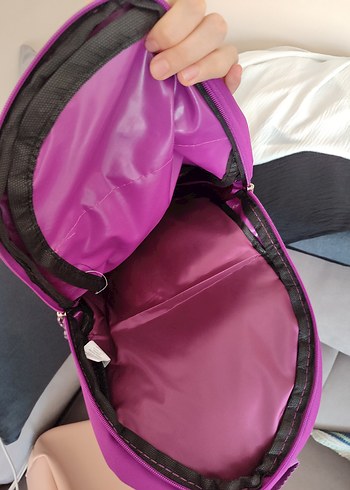 Mor Kadın Sırt Çantası Fermuarlı - Görsel 2