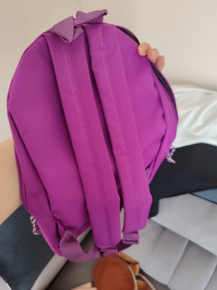 Mor Kadın Sırt Çantası Fermuarlı - Görsel 4