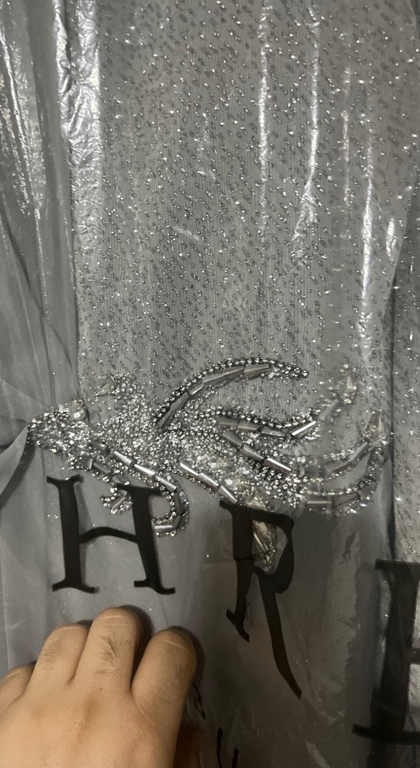 Simli gri abiye - Görsel 2