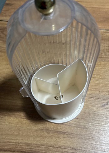 Bej Renkli Silindirik Mum ve Cam Kapağı - Görsel 3