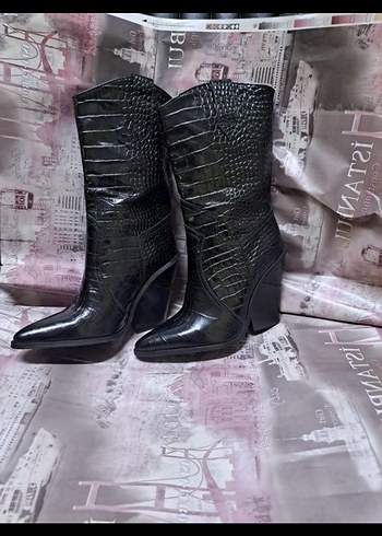 Kadın Siyah Yeni Deri Topuklu defosuz kaliteli işçilik kod - Görsel 3