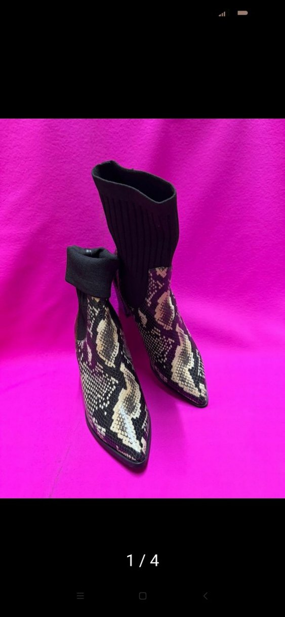 Yılan Desenli Topuklu Kadın Bot kaliteli işçilik ve malzeme k548 - Görsel 4