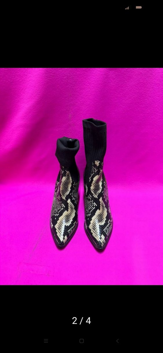 Yılan Desenli Topuklu Kadın Bot kaliteli işçilik ve malzeme k548 - Görsel 3