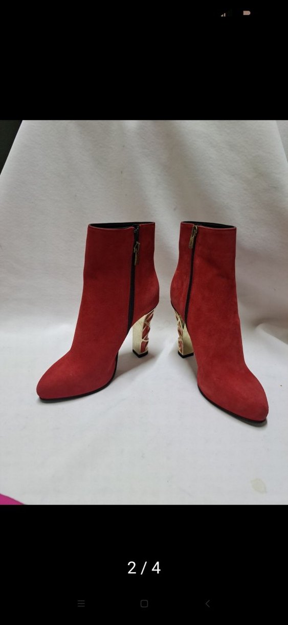 Kırmızı Süet Topuklu Kadın Bot k447 - Görsel 3