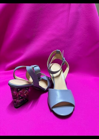 37 Beden Yeni Defosuz içi dışı deri Mavi Stiletto Topuklu Ayakkabı k150