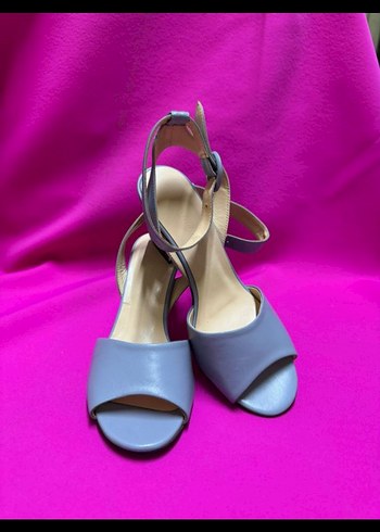Yeni Defosuz içi dışı deri Mavi Stiletto Topuklu Ayakkabı k150