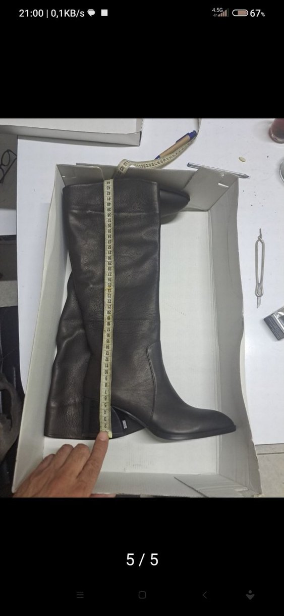 Deri Kahverengi Dizüstü Stiletto Çizme içi dışı deri kd532 - Görsel 2