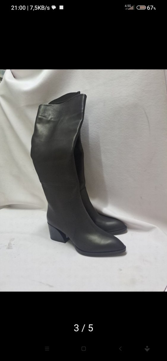 Deri Kahverengi Dizüstü Stiletto Çizme içi dışı deri kd532 - Görsel 3