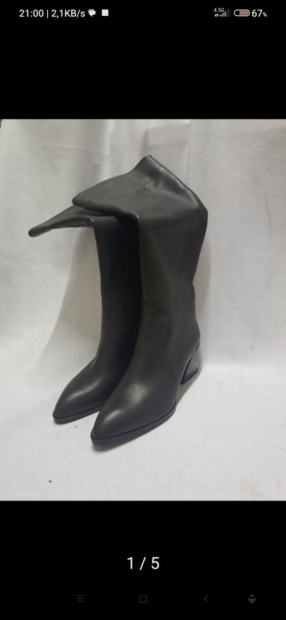 Deri Kahverengi Dizüstü Stiletto Çizme içi dışı deri kd532 - Görsel 5