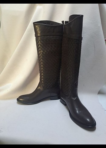 Kahverengi Tokalı Deri Dizüstü Bot içi dışı deri Defosuz kd503 - Görsel 2