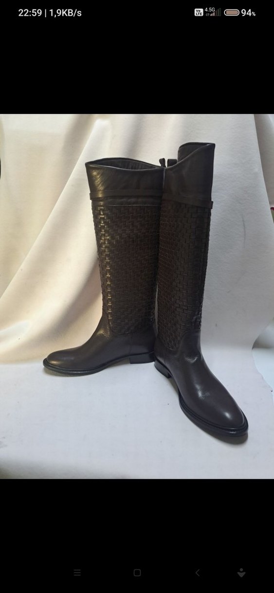 Kahverengi Tokalı Deri Dizüstü Bot içi dışı deri Defosuz kd503 - Görsel 2