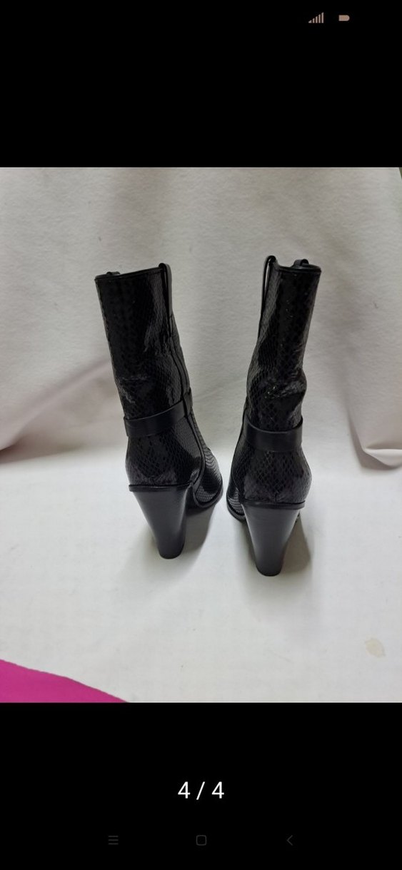 Siyah Topuklu Kadın Bot k434 yeni Defosuz içi dışı deri - Görsel 4