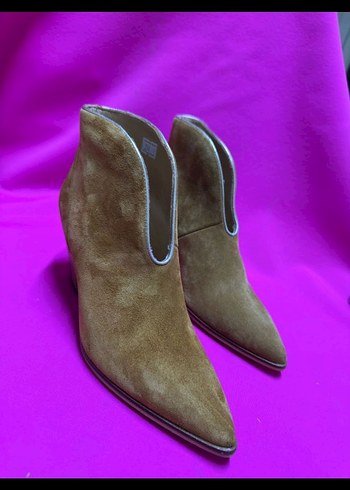 hardal Süet  Topuklu Bot k116 süet kaliteli işçilik Defosuz yeni - Görsel 2