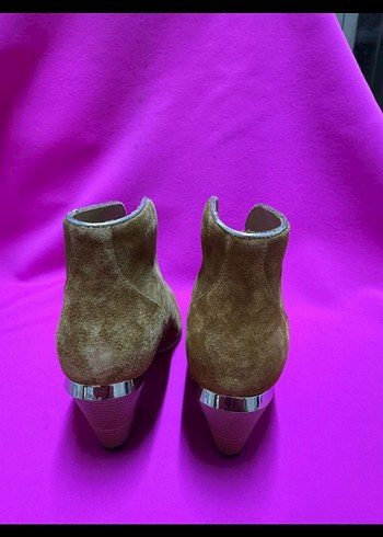 hardal Süet  Topuklu Bot k116 süet kaliteli işçilik Defosuz yeni - Görsel 3