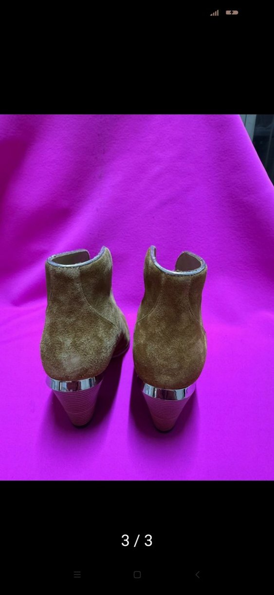 hardal Süet  Topuklu Bot k116 süet kaliteli işçilik Defosuz yeni - Görsel 3