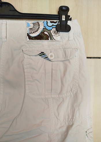 Beyaz Kelebek Desenli Pamuk Mini Şort - Görsel 5