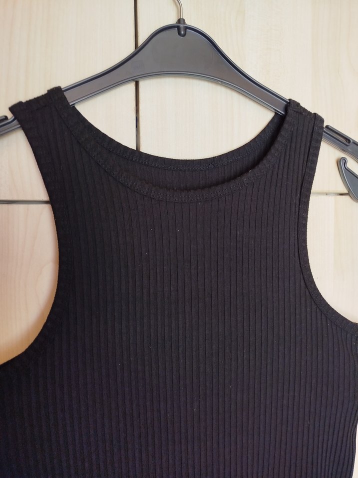 Siyah Fitilli Yüksek Yakalı Kadın Atlet - Görsel 2