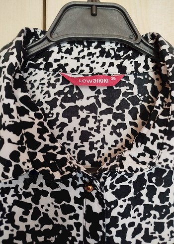 Desenli Gri Kadın Uzun Kollu Gömlek - Görsel 2