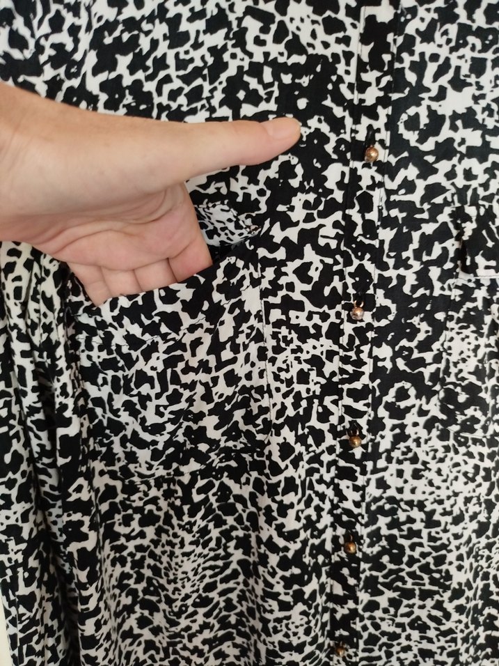 Desenli Gri Kadın Uzun Kollu Gömlek - Görsel 5