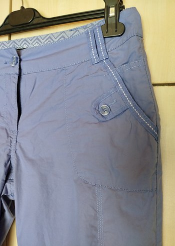 Kadın Mavi Kemerli Rahat Kapri - Görsel 3