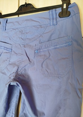 Kadın Mavi Kemerli Rahat Kapri - Görsel 4