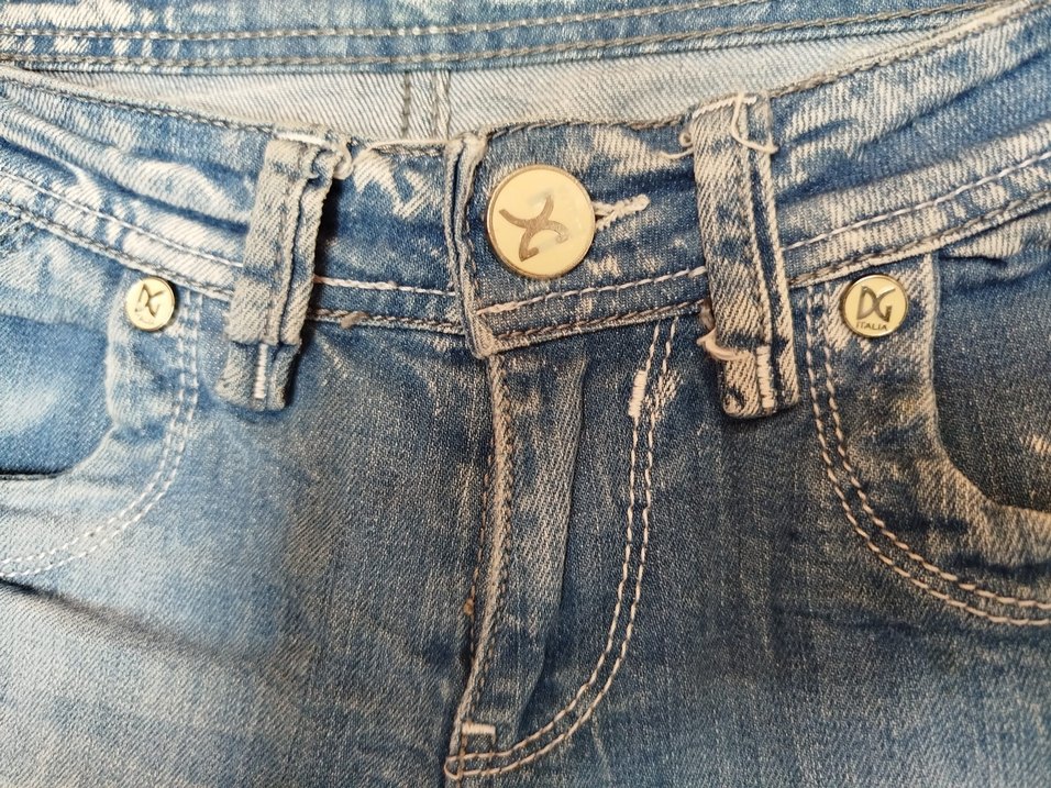 Düğmeli Mini Mavi Kadın Denim Şort - Görsel 4