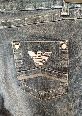 Emporio Armani Kadın Lacivert Mini Denim Şort - Görsel 7