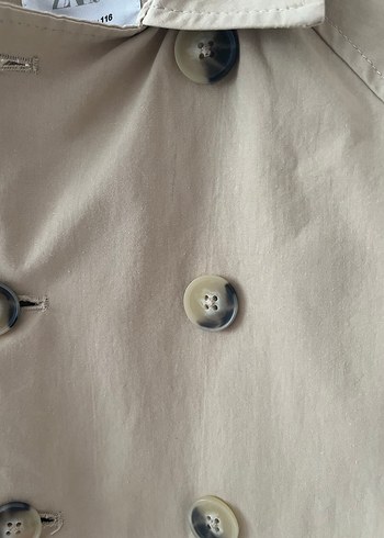 6 Yaş Beden Bej Çocuk Düğmeli Klasik Kaban